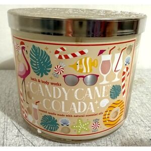 Bath & Body Works Candy Cane Colada 3-Wick Candle 14.5oz